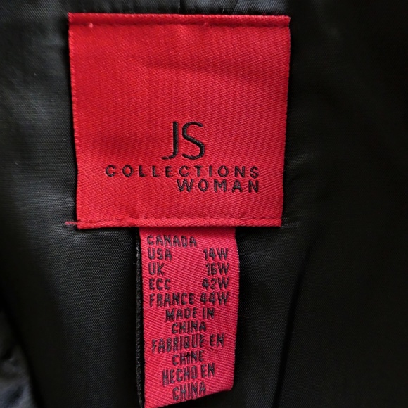 NEW JS Collections Pure Silk Satin Blazer Blouse Floral Ruched Shoulder Pads 14W - Picture 6 of 6